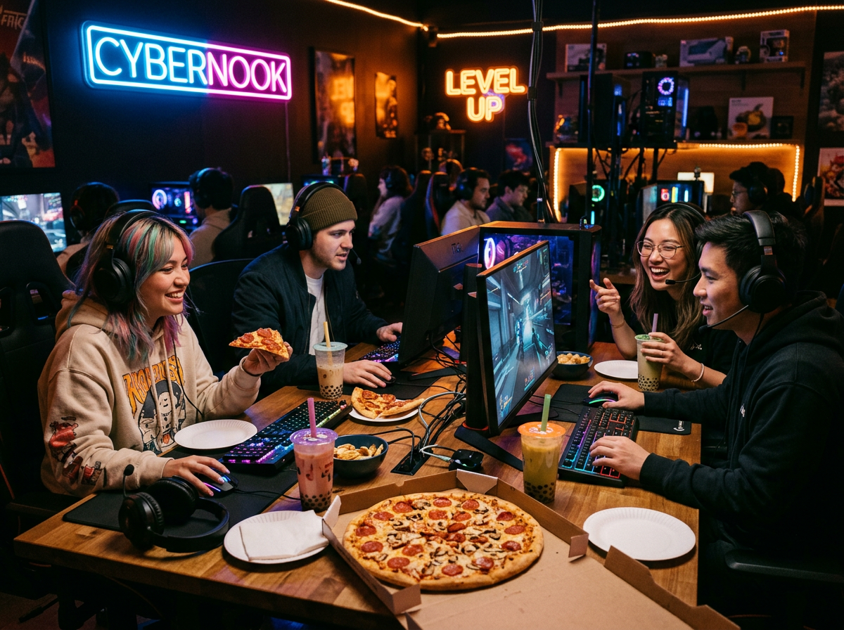 Friends eating and games at Dervika